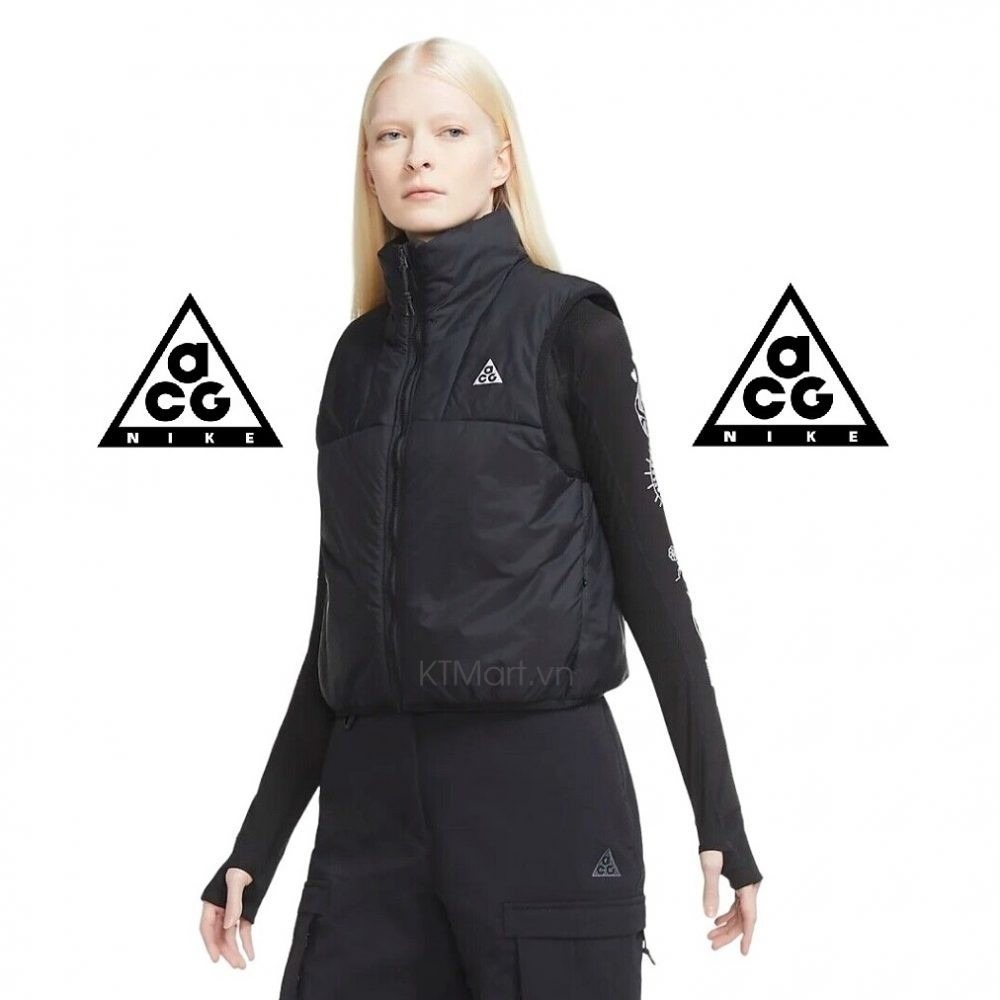 Nike ACG "Rope De Dope" Packable Insulated Vest in Black Women XL Primaloft